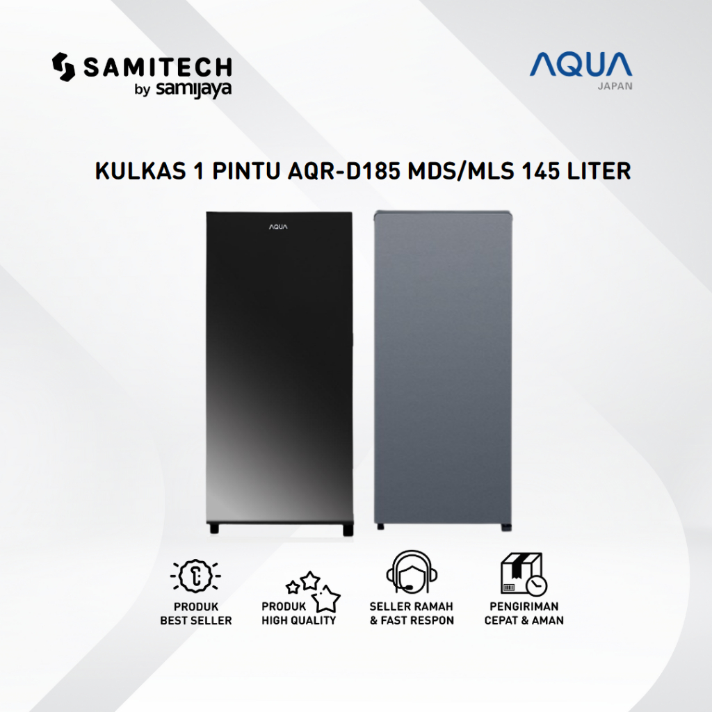 KULKAS 1 PINTU AQUA AQR-185 AQR 185 MDS/MLS 145LITER BERGARANSI
