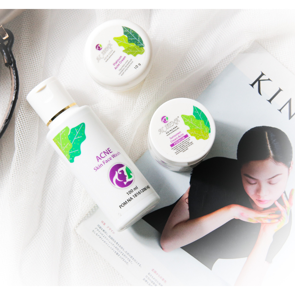 PAKET HEMAT JERAWAT ALZENA SKINCARE, ACNE WASH,SUNSCREEN,NIGHT CREAM