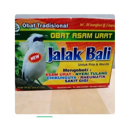 Kapsul Jalak Bali - Obat asam urat cap jalak bali asli isi 40 Kapsul Original