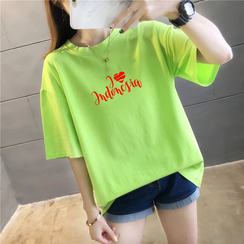 YOURSTYLE1119 - KAOS I LOVE INDONESIA MERDEKA NEW KEKINIAN TERLARIS KEREN UNISEX OVERSIZE