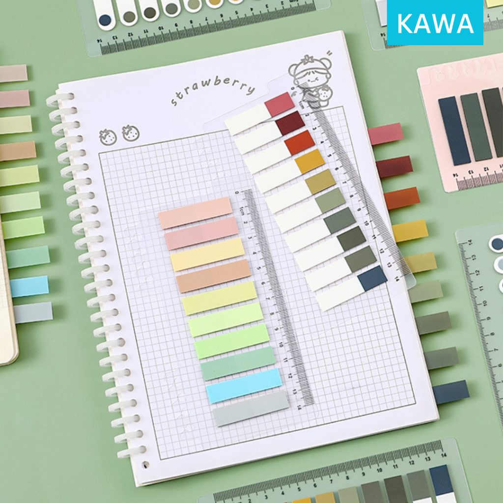 

KAWA Sticky Notes List Set Mini 10 Warna Pastel Soft Penanda Memo Pad Macaroon Penggaris Estetik Aesthetic