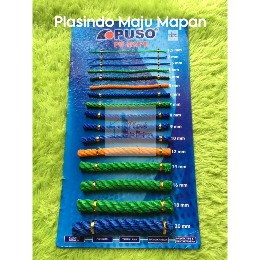 Tali Tambang PUSO PE 1,5MM 2MM 3MM 4MM 5MM 6 MM HARGA PER METER - Tali Dadung - Tali Layangan