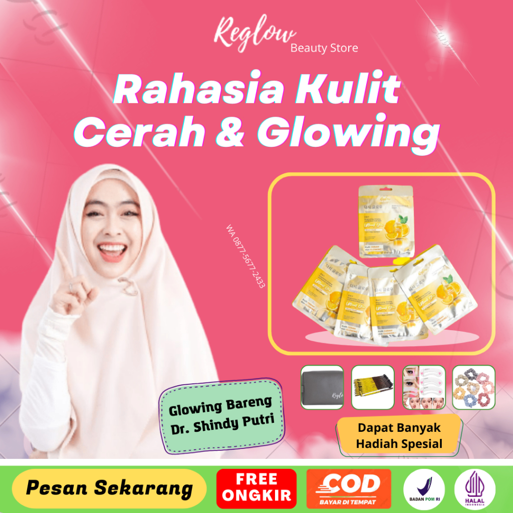 Sheet Mask Reglow Skincare dr Shindy 3in1 Ultimate Glow With Jeju Lemon Masker Wajah Glowing Untuk M