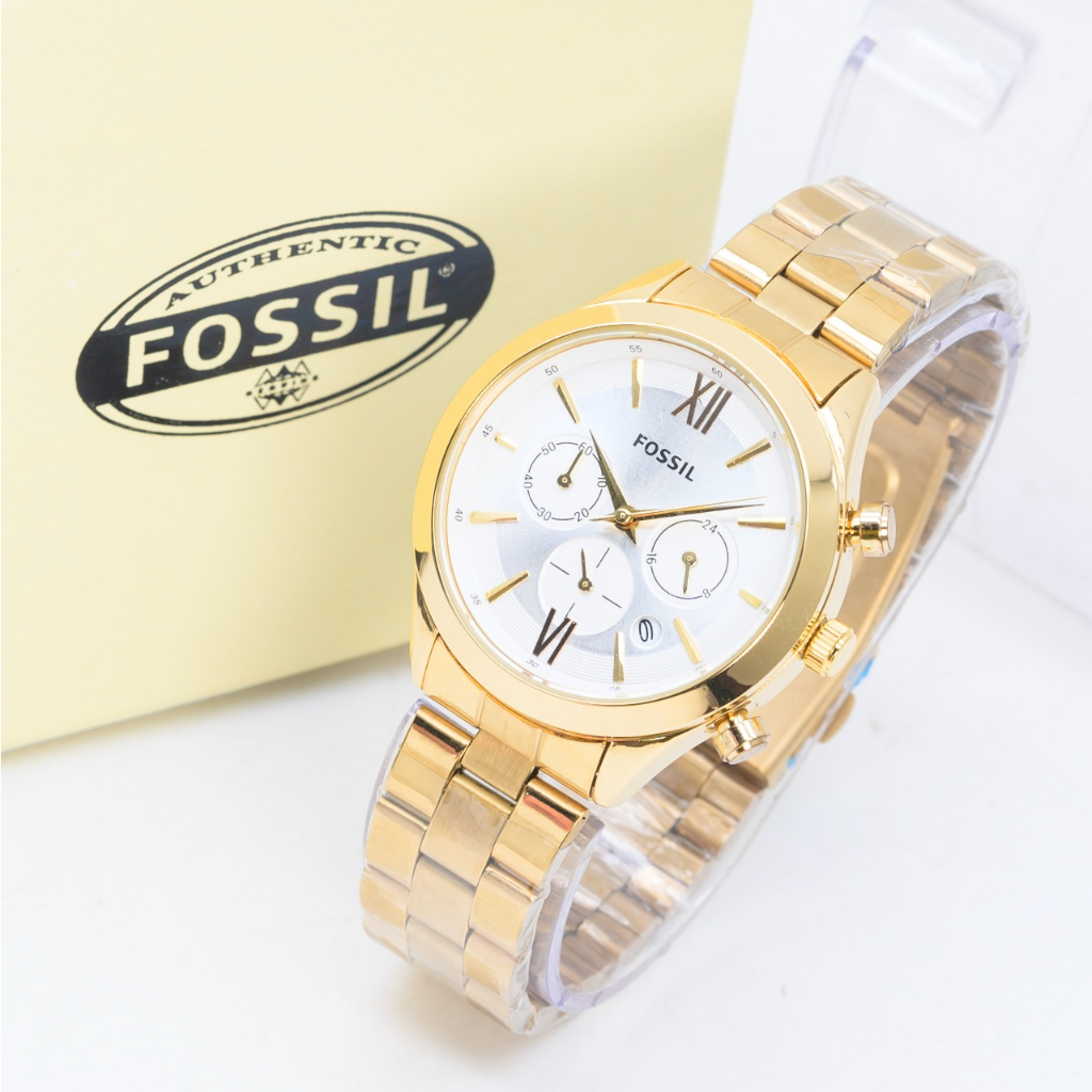 Jam Tangan Wanita FS-90044 Strap Rantai Chrono Aktif Free Box & Baterai ( Bisa COD )