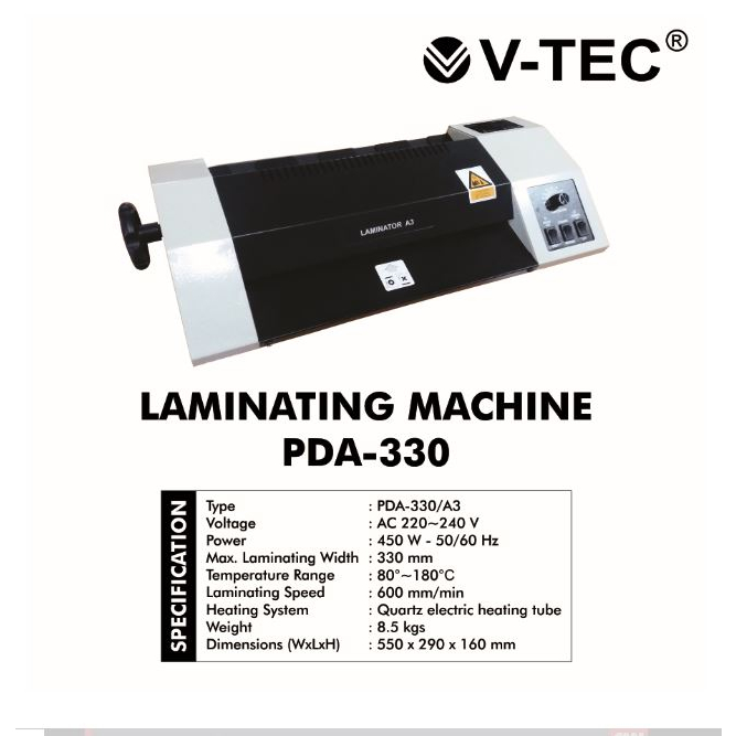

V-TEC MESIN LAMINATING PDA-330 A3