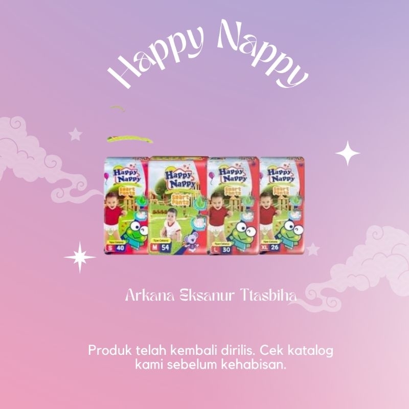 Happy Nappy Pempes popok Ukuran M34 L30