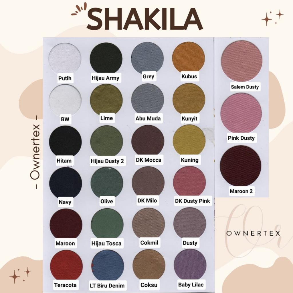 OWNERTEX - Kain meteran SHAKILA Import Premium non spandex (per 0.5 Meter)