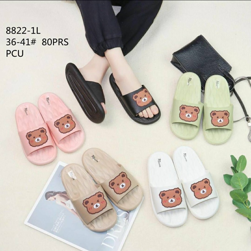 Sandal Selop Laluna 8822 Jelly Wanita/ Sandal jelly Selop wanita motif Bear/ Sandal Selop rumah Bear