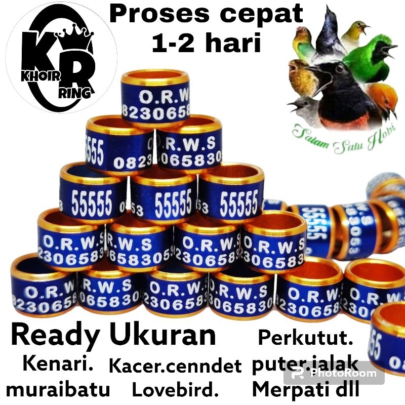 TERMURAH RING BURUNG GELANG BURUNG RING IDENTITAS RING CUSTOM kenari murai lovebird perkutut merpati