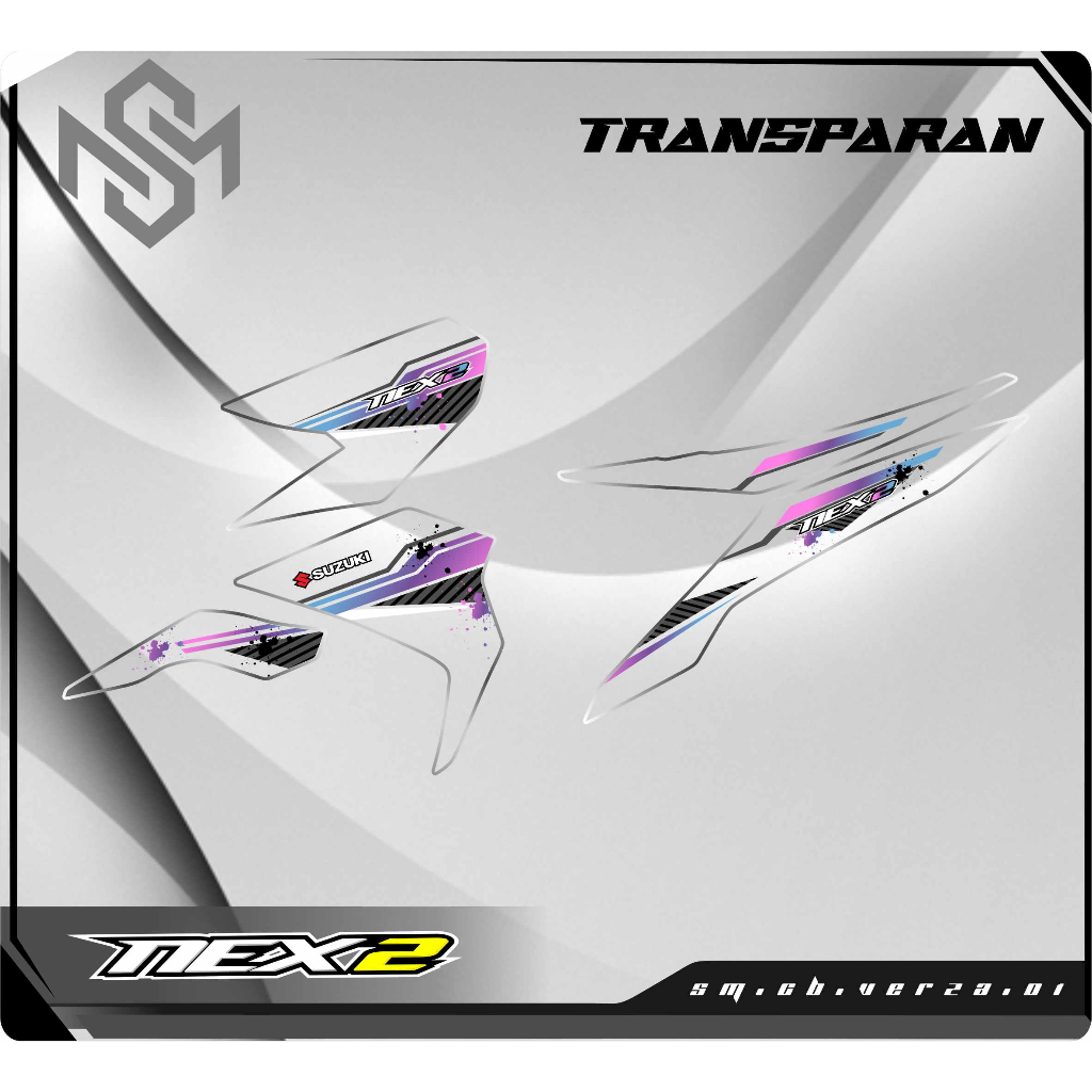 Stiker Striping Decal Transparan NEX 2 - Sticker Suzuki Nex New Aksesoris Body Motor SM01