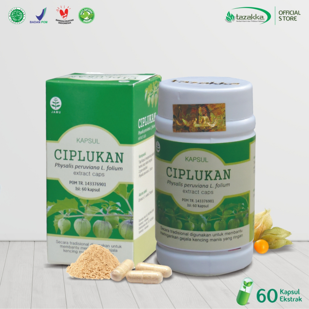 

Obat Diabetes Herbal Ampuh dan Gula darah tinggi Herbal Ciplukan Tazakka isi 60 Kapsul sudah BPOM dan HALAL MUI ORIGINAL Villa Herbal