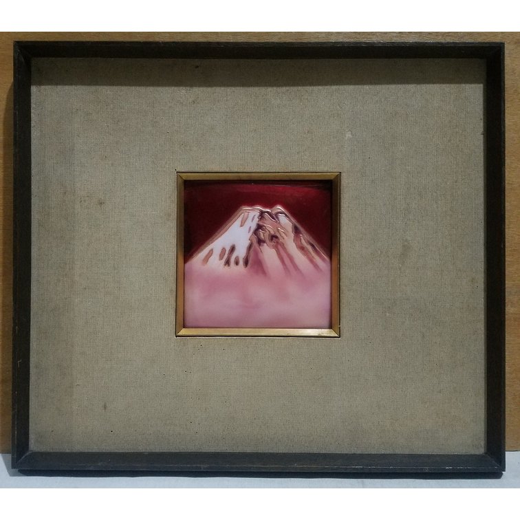 Pajangan Dinding Antik Gunung Fuji Cloisonne Jepang