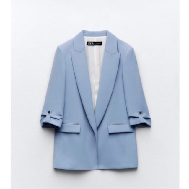 [Jastip Zara] BLAZER LENGAN TERGULUNG BLUE ZARA JASTIP
