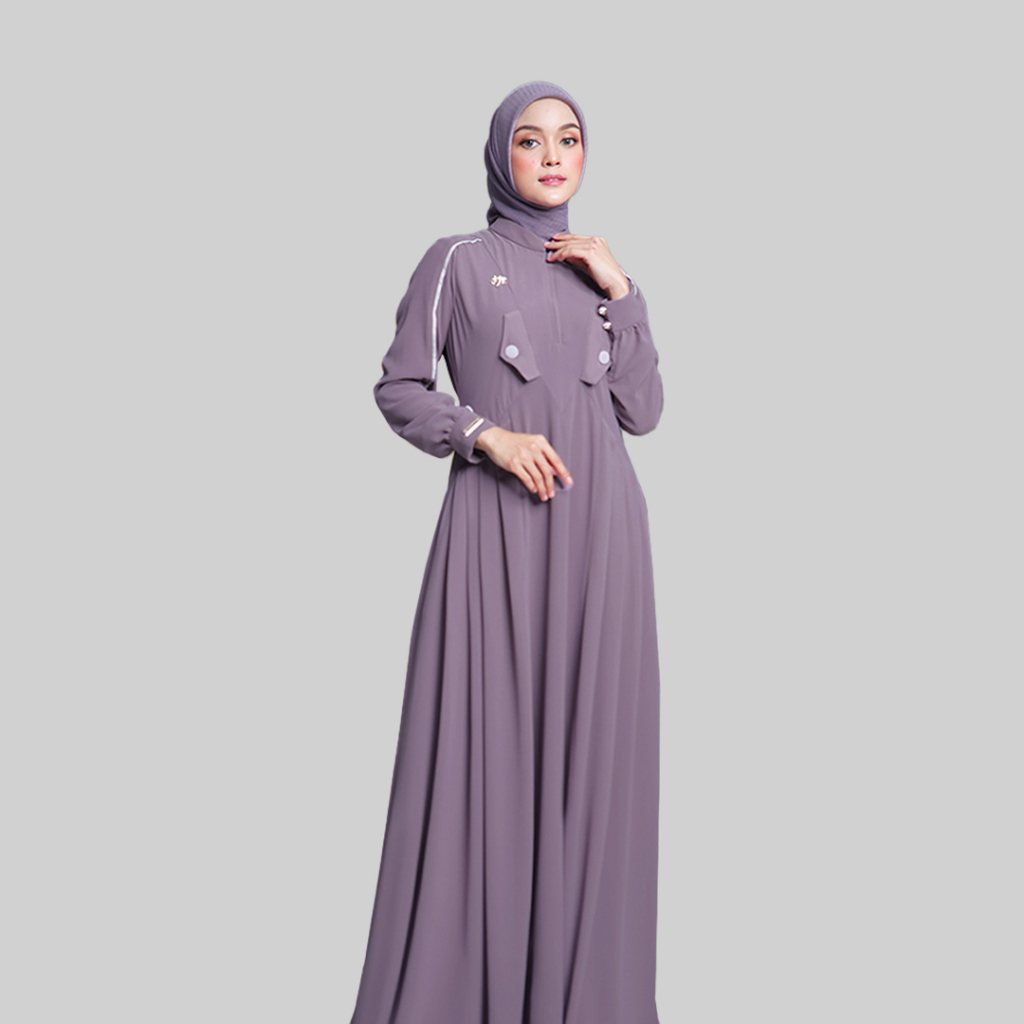 MAYRA BASIC DRESS GAMIS LAYA | LINING BABYDOLL ARMANY | RISLETING DEPAN BELAKANG