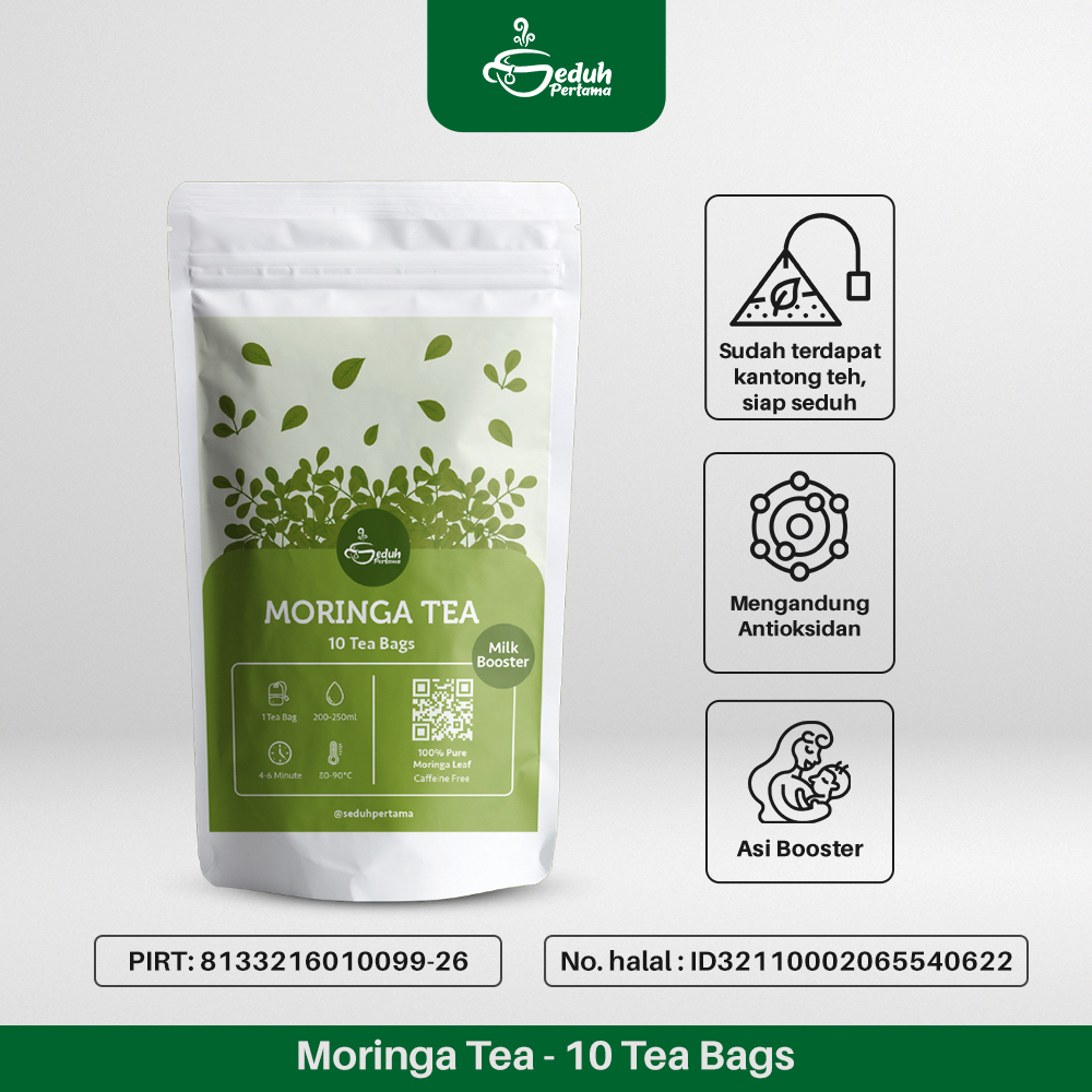 

10 Tea Bag - Moringa Tea Asi Booster | Flower Tea Siap Seduh Kemasan Ekonomis Dalam Kantong Teh