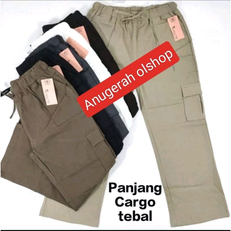 CELANA CARGO  SIMPLE ME / DENIM STRIT TEBAL