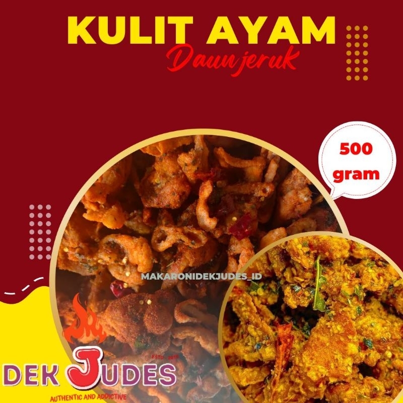 

kulit ayam pedas daun jeruk kemasan 500 gram