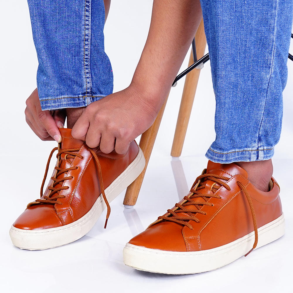 SEPATU SNEAKERS KULIT PRIA QI LEATHER '' EVANS '' SNEAKERS CASUAL KULIT PREMIUM SP03 SEPATU PRIA KEK