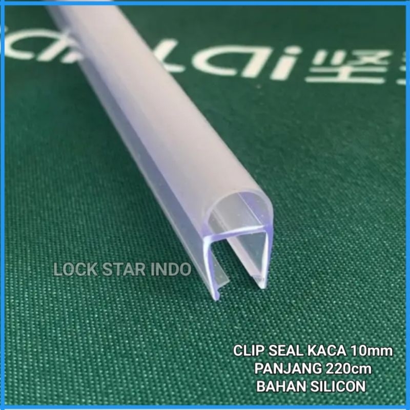 Clip Seal Pintu Kaca D 10mm Panjang 220cm WaterSeal Pintu Sliding Kaca