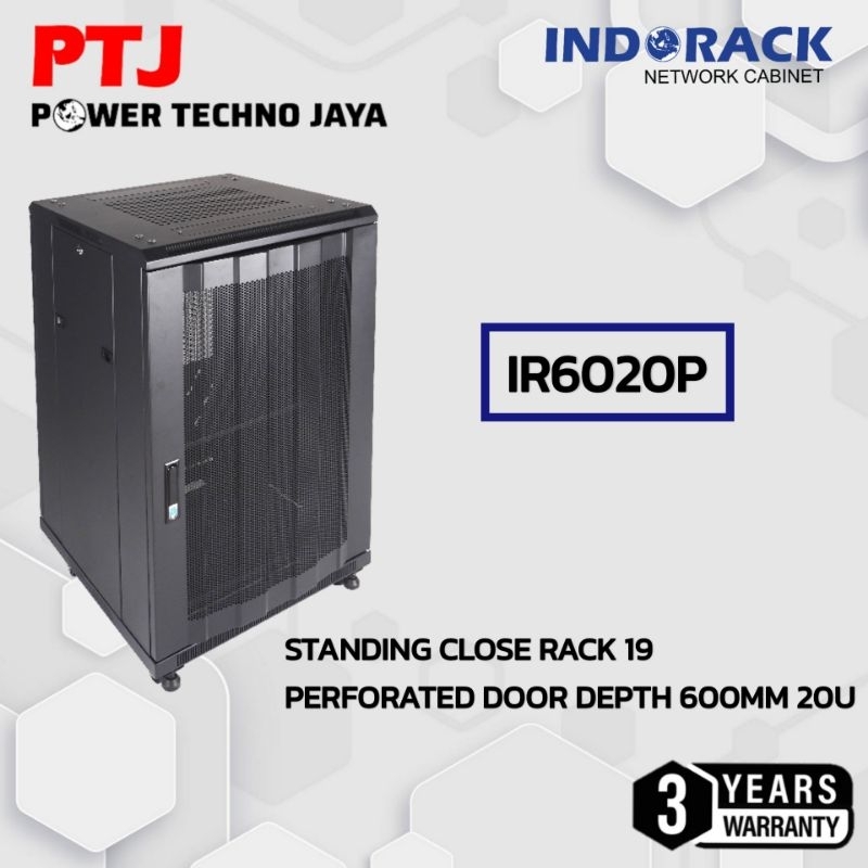 IR6020P Rak Server INDORACK IR6020P Standing Close Rack Perforated Door 20U Depth 600mm