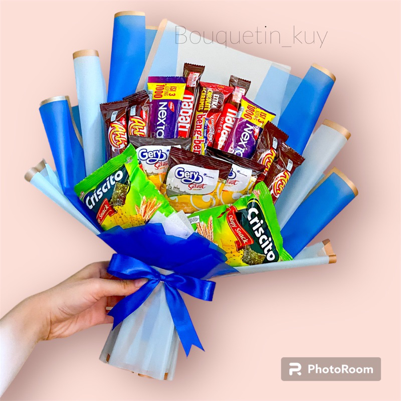 

(BUKET SNACK 0045) Buket Snack Murah Untuk Hadiah Kado Gift Wisuda Sempro Ultah Graduation Engagement
