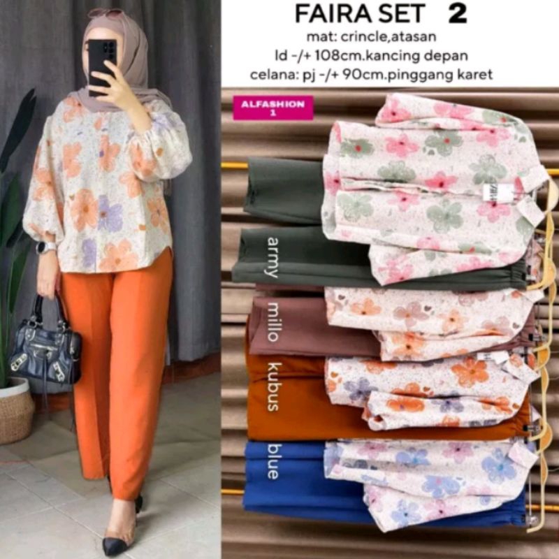 SETELAN CRINKLE FAIRA/SET CRINKLE/CRINKLE MOTIF//ONESET CRINKLE/FREE BELT