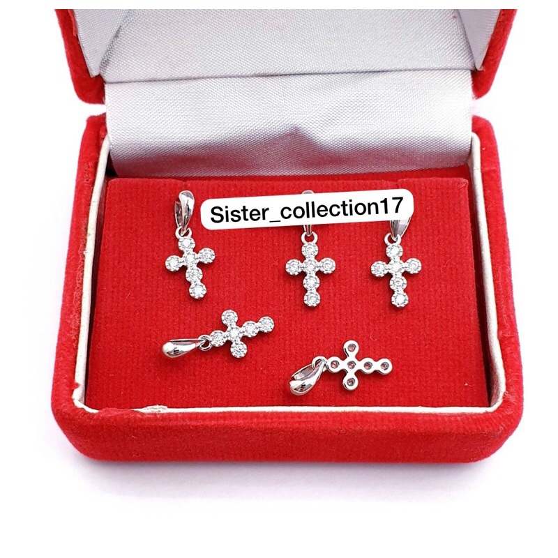 Liontin salib mini liontin salib bandul salib mini perak 925 lapis emas putih