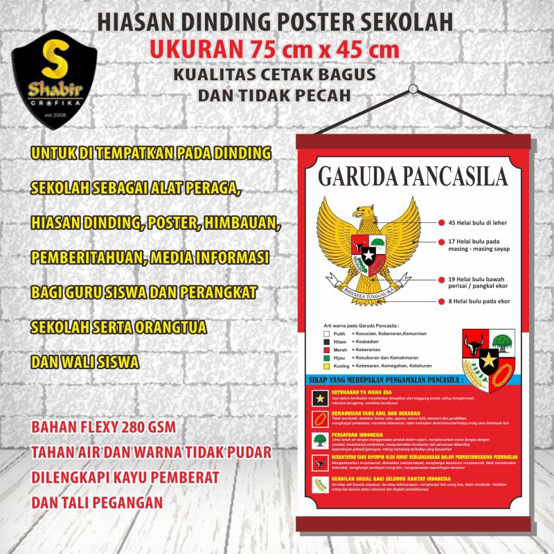 

ALAT PERAGA SEKOLAH, POSTER INFORMASI GARUDA PANCASILA