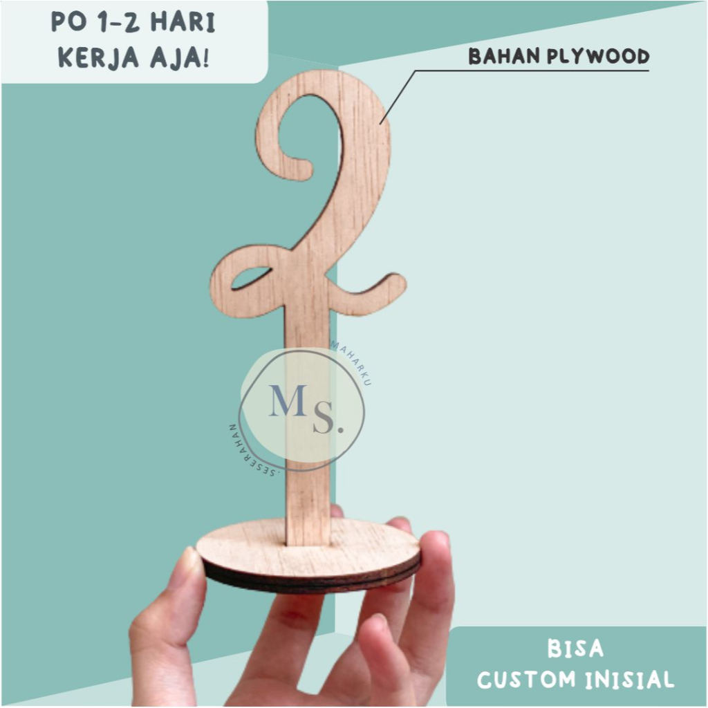 READY NOMOR MEJA MDF KAYU CUSTOM DESIGN Nomor Meja Kayu Minimalis Lasercut Custom Logo Nomor MEJA. K