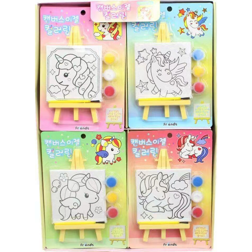 

Papan Kanvas Mini Kuas Cat DIY Kanvas Lukis Sketsa Gambar Siap Pakai