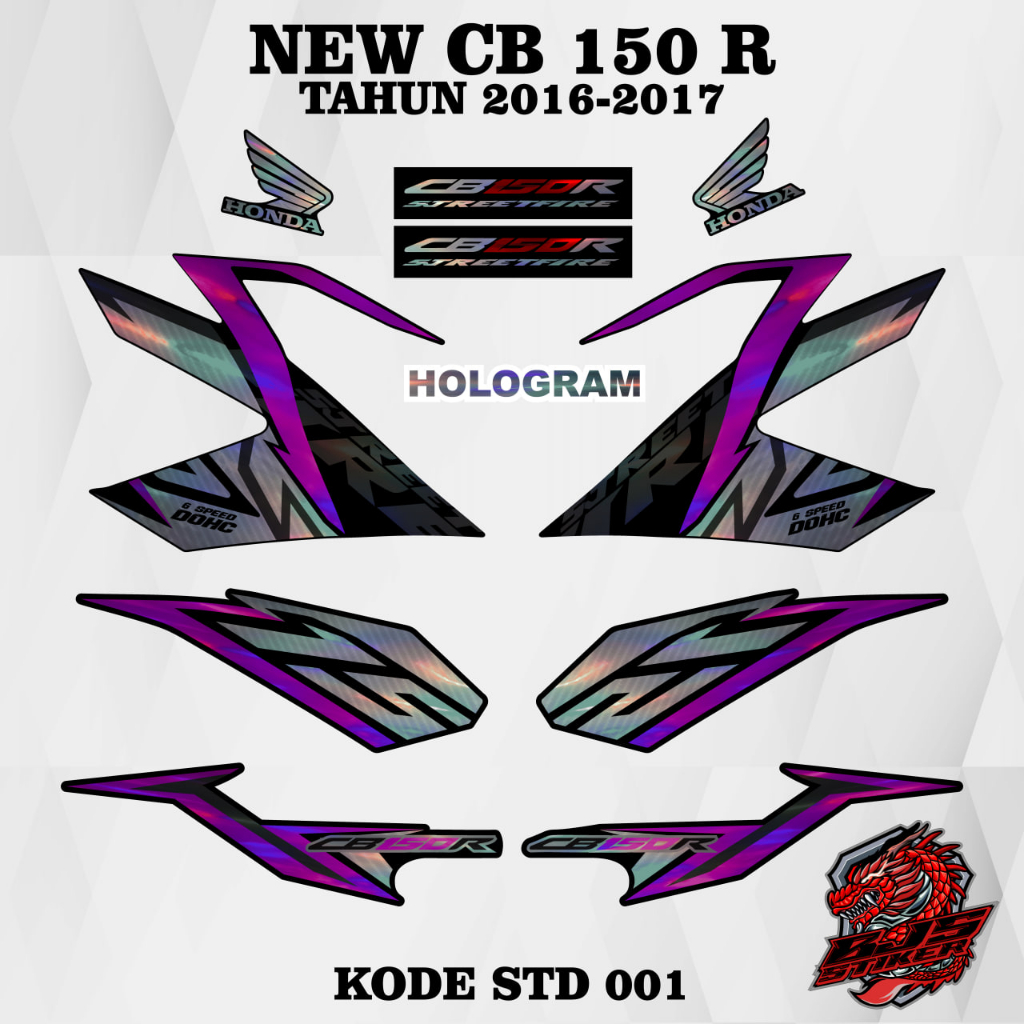 [COD] Stiker Sticker Striping hologram New CB 150 r CB 150R kode std 001