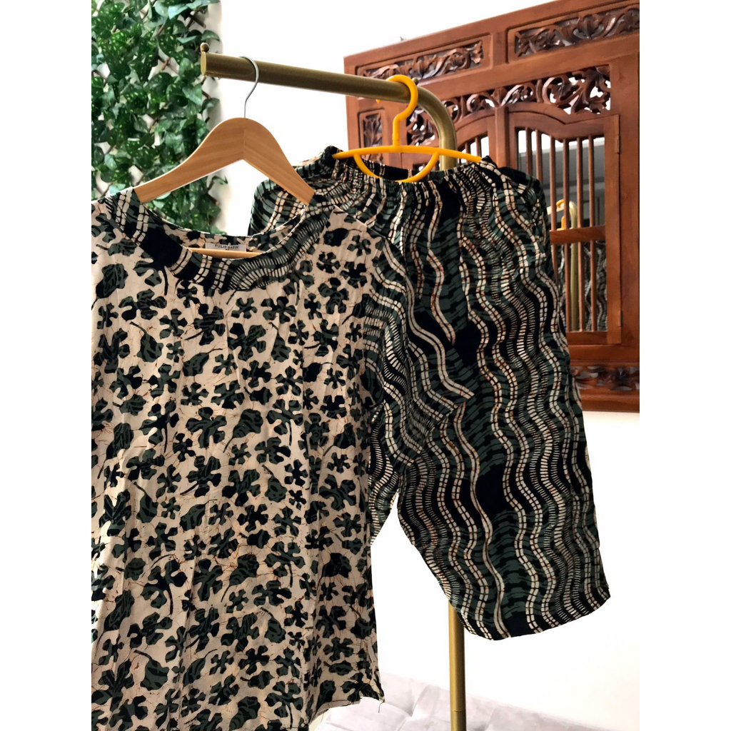 BAJU TIDUR SETELAN CELANA PENDEK BATIK CAP MURAH BY LUZA