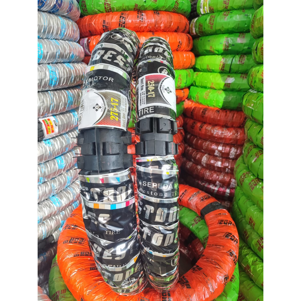 Sepasang Ban Motor Cross Supra Vega Revo Trail Ring 17 Ukuran 250-17 & 275-17 Tubetype