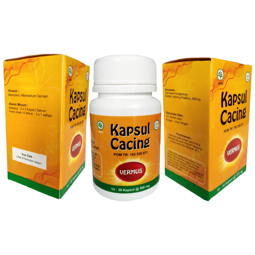 Vermus Kapsul Cacing 30's Kapsul - Obat Cacing / Obat Penurun Demam / Obat Thypus