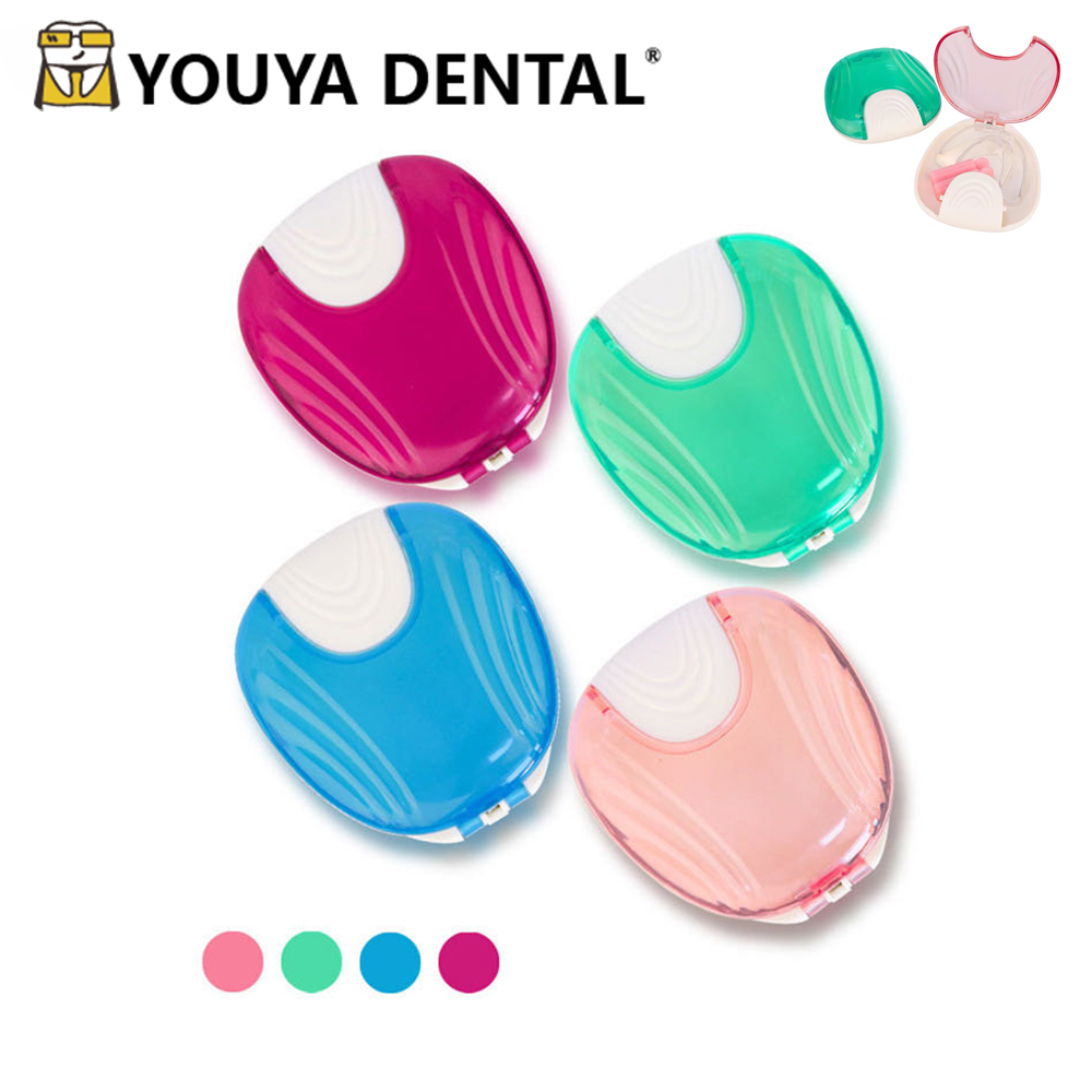 YOUYA tempat gigi palsu kotak retainer kotak gigi palsu/Denture Case Fake Teeth Box Press-to-Open De