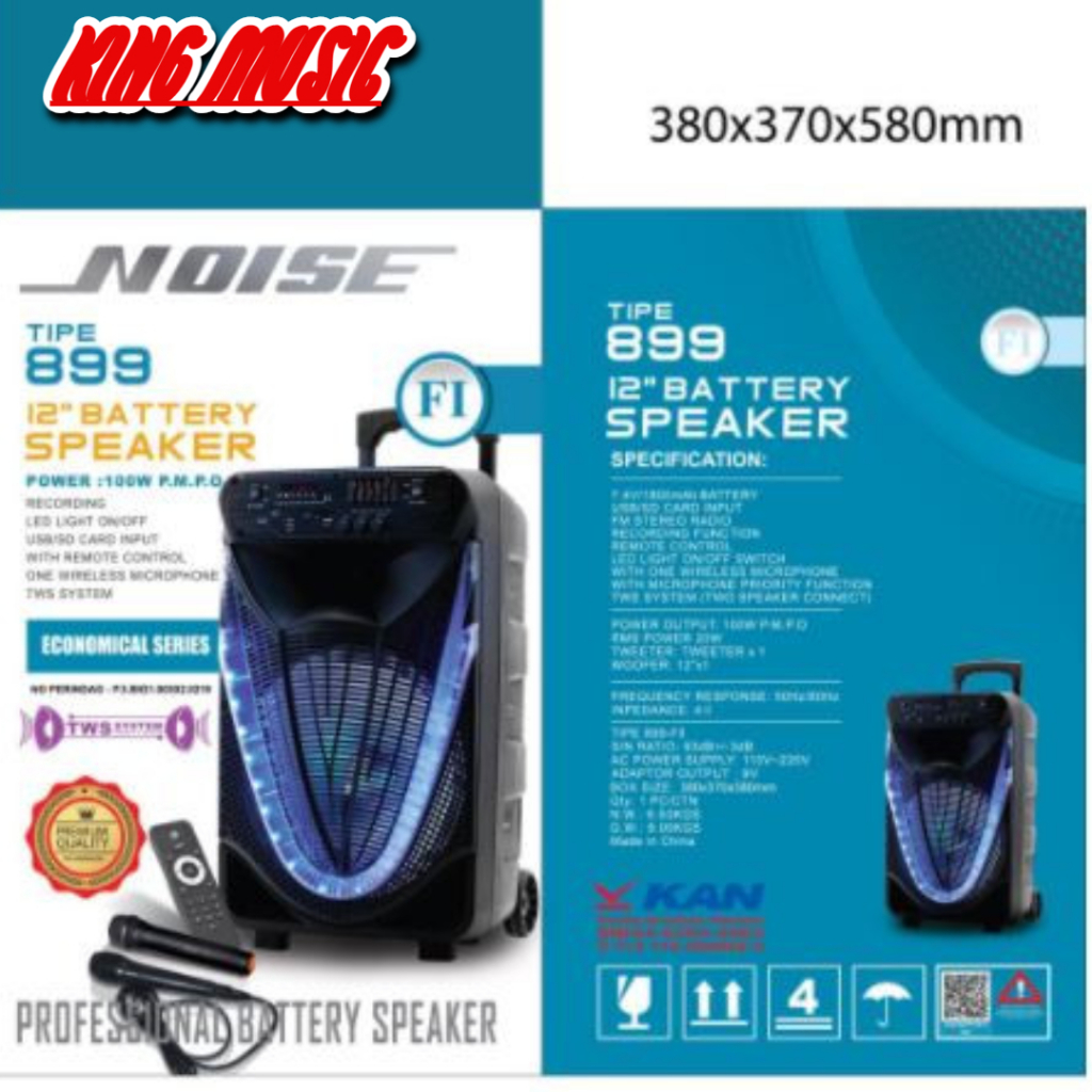 Speaker Portable Noise 899 - FI 12 inch Original Bluetooth