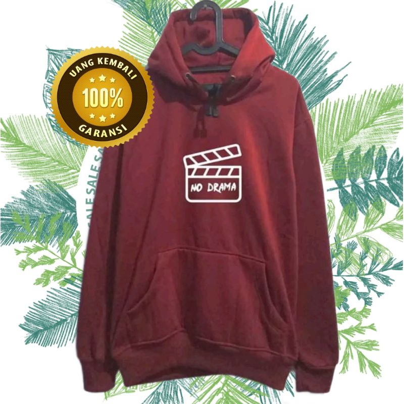 Sweater Hoodie Pria Wanita Distro No Drama Bahan Cotton Flecce Sedia Big Size Jaket distro switer di
