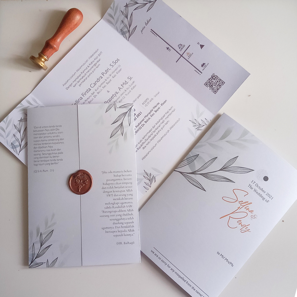 (TERMASUK WAX SEAL) UNDANGAN LIPAT 3 SOFTCOVER