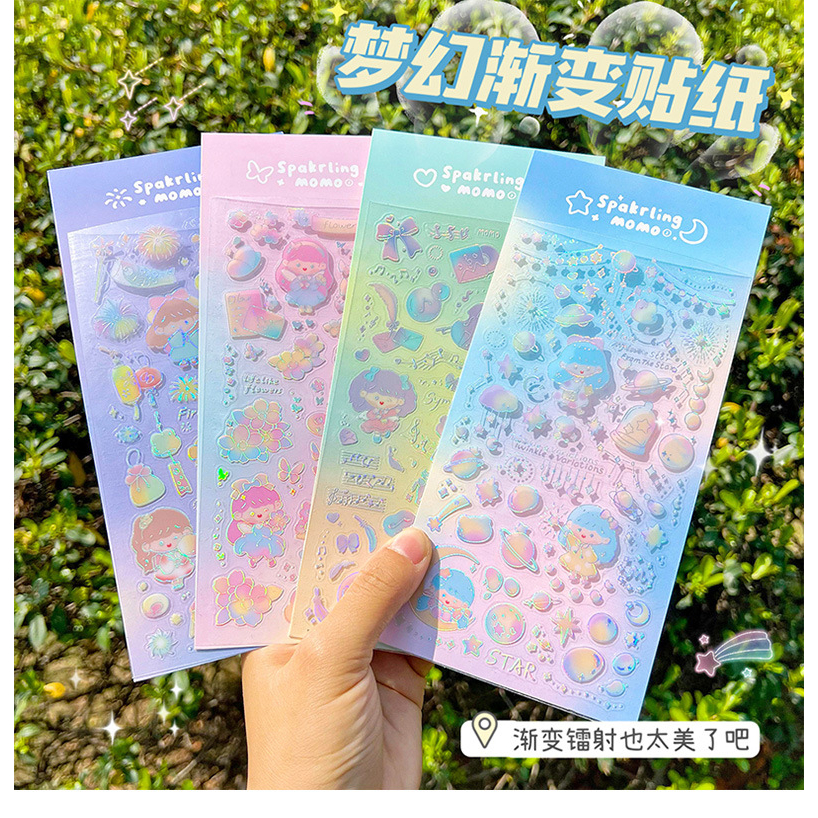 

Stiker Glossy Momo Stiker Shiny Fantasy Gradient Stiker Glitter DIY MOMO016