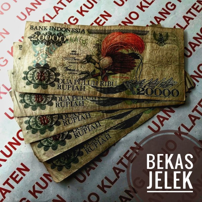 Asli Jelek 20.000 Rupiah Cendrawasih Tahun 1992 1995 Rp 20000 Uang Kertas Kuno Duit Lama Indonesia Original