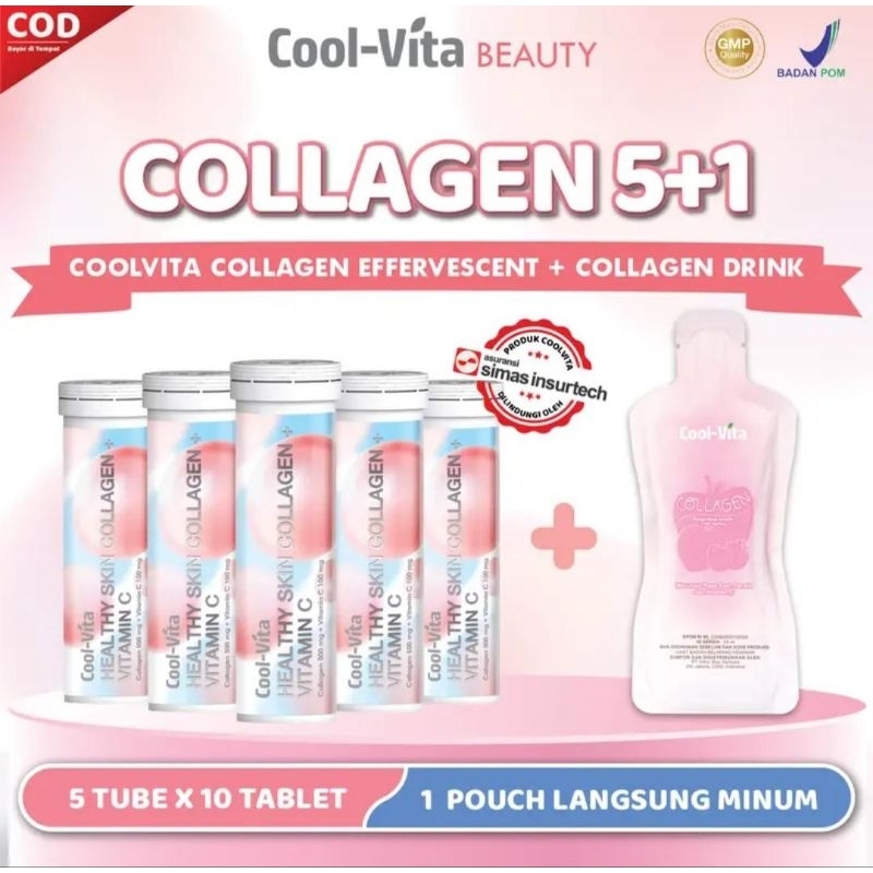 Ready Coolvita Paket Cerah Bersinar Collagen Drink Isi 5 botol + 1 Sachet nu