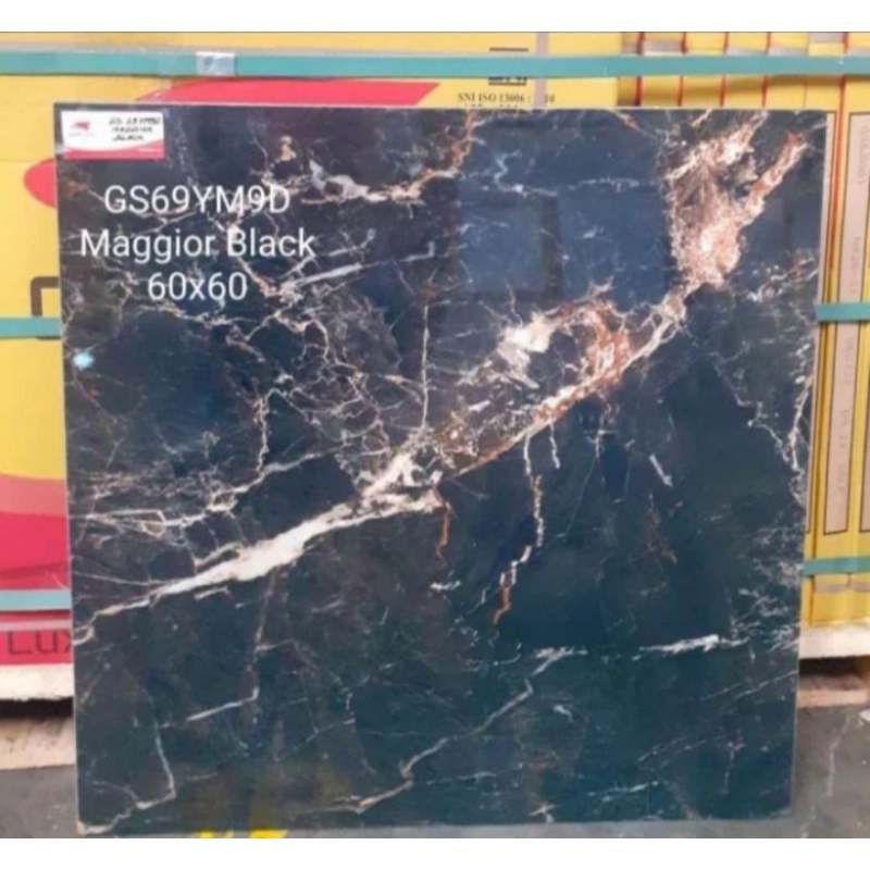 Granit Lantai 60x60 Garuda tile Magior black Glazed Polished kw1