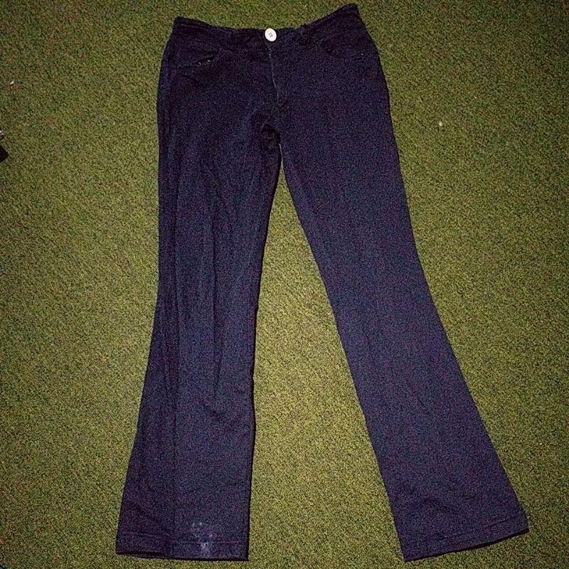 CELANA PANJANG WANITA AMX'S SIZE L LP80/95CM HITAM CHINOS TEX LEMBUT DAN NYAMAN