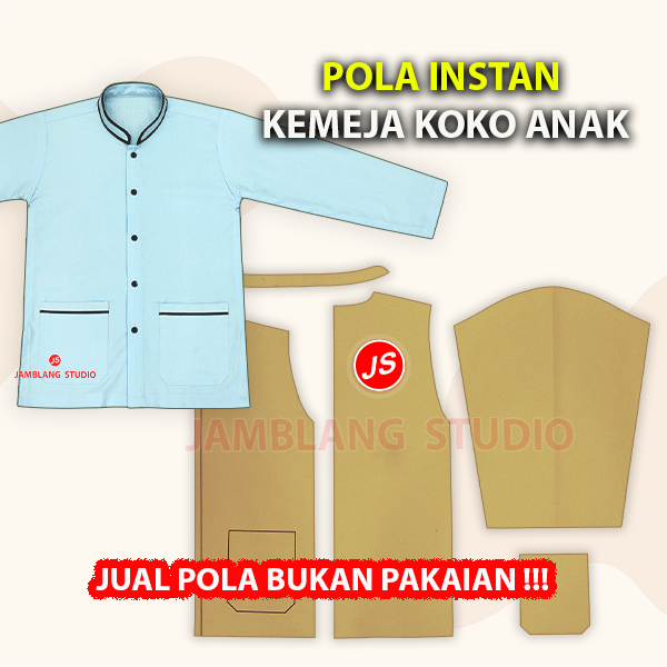 Pola Instan Baju Atasan  Koko Anak