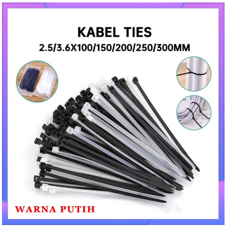 

KABEL TIE / KABEL TIES / KABEL TISH 2.5x100MM 2.5x150MM/ PUTIH 100 PC ISI 100PCS