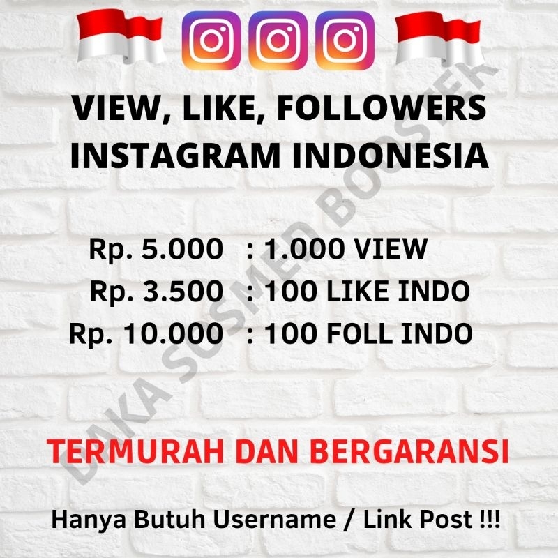 VIEW LIKE FOLLOWERS INSTAGRAM INDONESIA