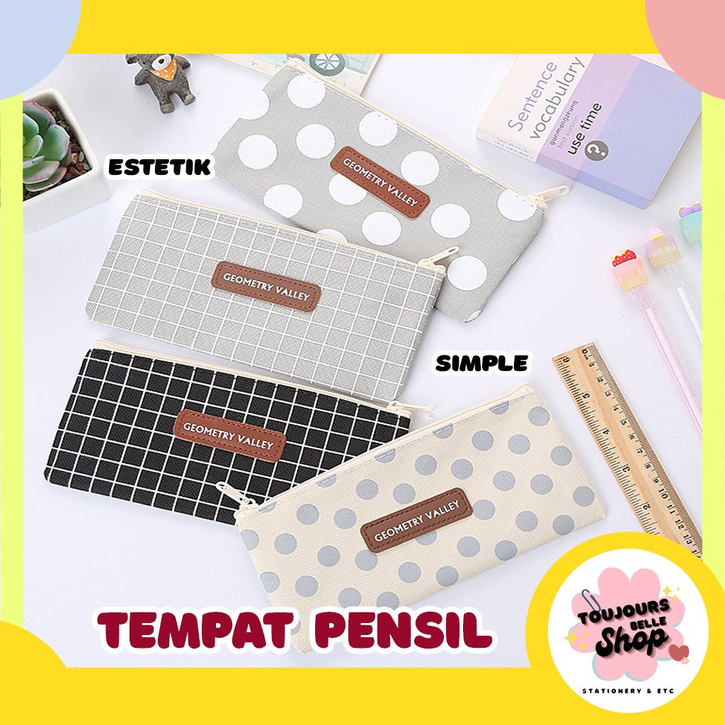 

[TBS] Tempat Kotak Pensil Tepak Bolpoin Pencil Case Estetik Korea Simple