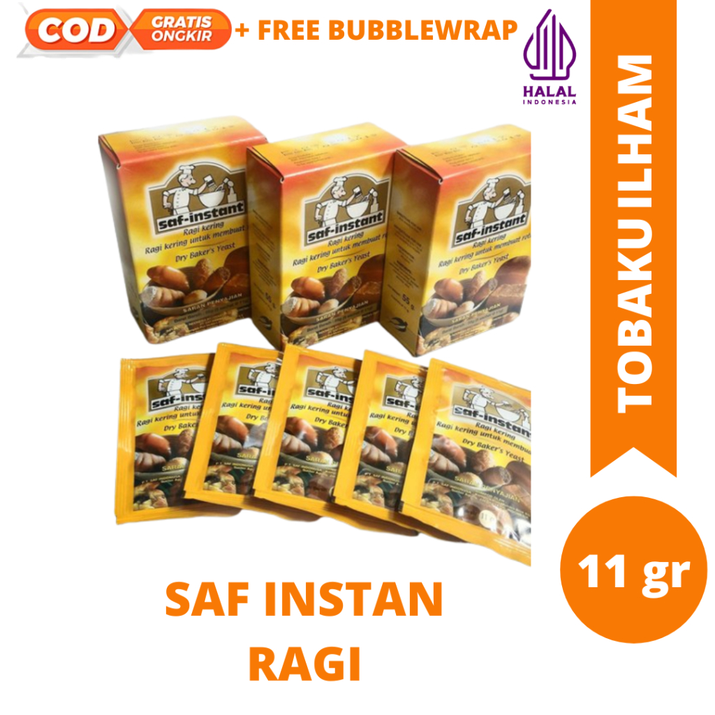 

RAGI SAF-INSTANT SACHET 11GR - SAF INSTAN DRY YEAST 11G - PENGEMBANG ROTI HALAL MUI