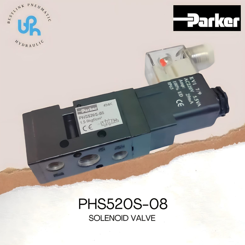 SOLENOID VALVE PNEUMATIC PARKER PHS520S-08 DRAT 1/4"