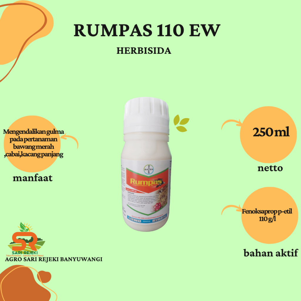 RUMPAS 110EW 250ML HERBISIDA (mengendalikan gulma pada tanaman cabe, bawang merah dan kacang)